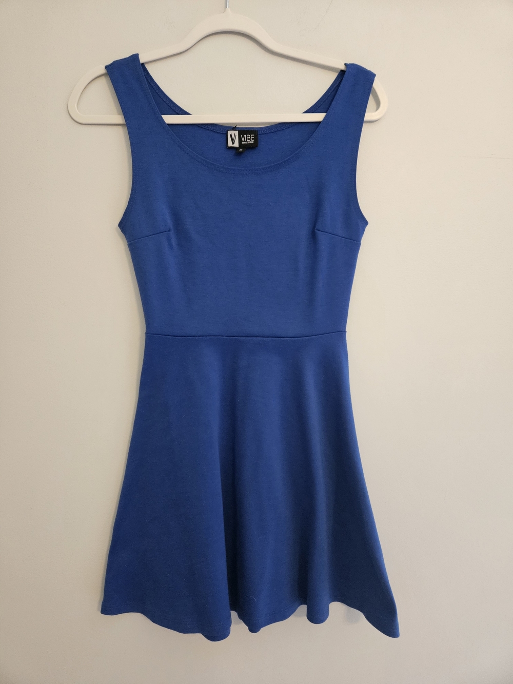 Vibe Cobalt Scoop Neck Sleeveless Mini Skater Dress